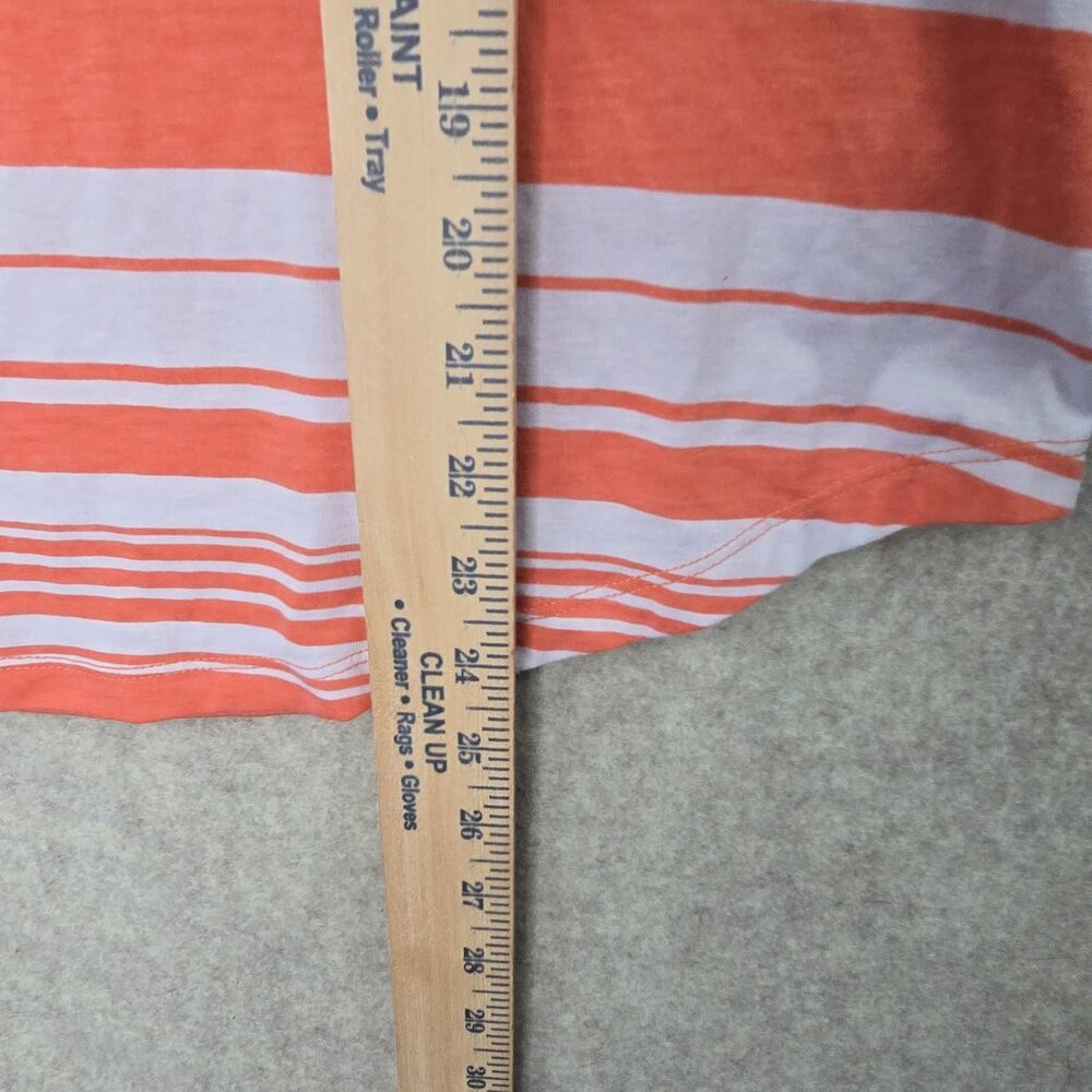 Bobbie Brooks Womens Striped Coral 3/4 Sleeve Top Mesh Accent M Polyester Blend - Picture 5 of 6
